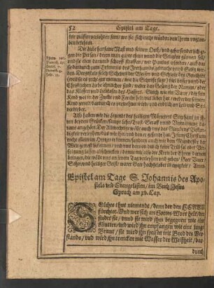 Epistel am Tage S. Johannis des Apostels und Evangelisten/ im Buch Jesus Syrach am XV. Cap.