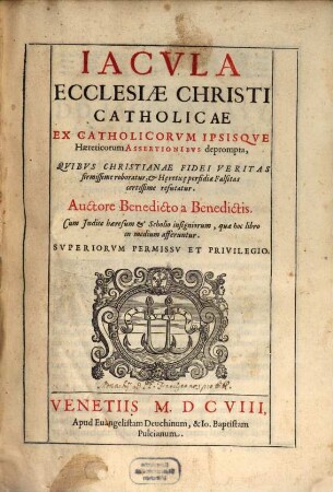 Iacula Ecclesiae Christi Cathol.