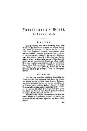 Intelligenz-Blatt : Februar, 1808