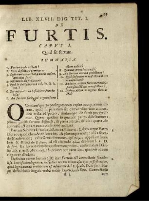 Lib. XLVII. Dig. Furtis.