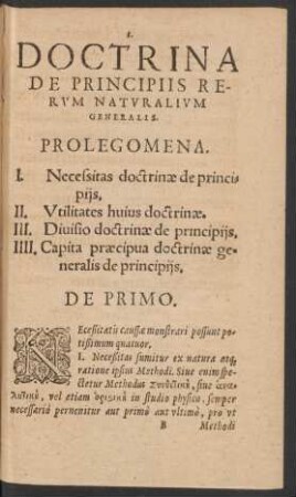 Doctrina De Principiis rerum Naturalium Generalis.