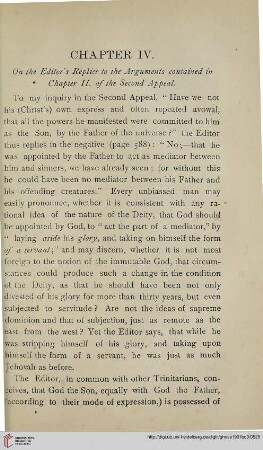 On the Editor's Replies to the Arguments contained in Chapter II of the Second Appeal