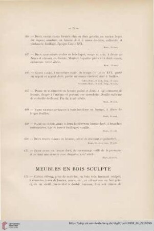 Meubles en Bois Sculpté (Nr. 472 - 501)
