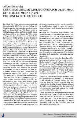 Die Schramberger Bauernhöfe nach dem Urbar des Rochus Merz (1547) – die fünf Göttelbachhöfe.