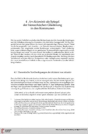 4.1 Theoretische Vorüberlegungen der dictatores zur salutatio