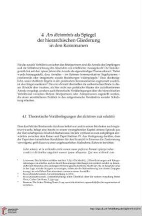 4.1 Theoretische Vorüberlegungen der dictatores zur salutatio