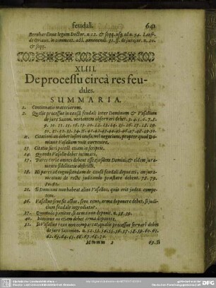 XLIII. De processu circà res feudales