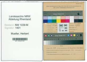 Entnazifizierung Herbert Mueller , geb. 29.09.1916 ()