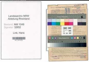 Entnazifizierung Hans Link , geb. 04.03.1895 (Kaufmaennischer Angestellter)