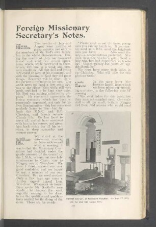 Foreign missionary secretary's notes
