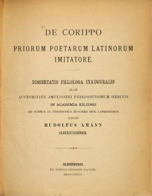 De Corippo priorum poetarum Latinorum imitatore