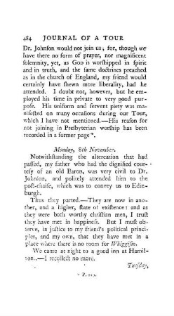 November 8. - Arrive at Hamilton.