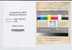 Entnazifizierung Ernst Busch, geb. 24.05.1885 (Rektor)