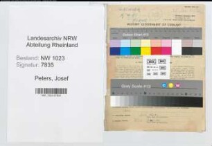 Entnazifizierung Josef Peters , geb. 21.03.1899 (Kassenbote)