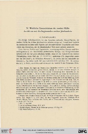IV. Weibliche Gewandstatuen der zweiten Hälfte des dritten und des beginnenden zweiten Jahrhunderts