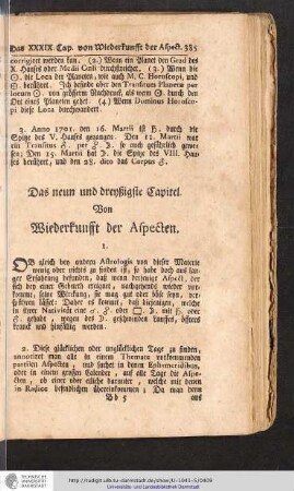 Von Wiederkunfft der Aspecten