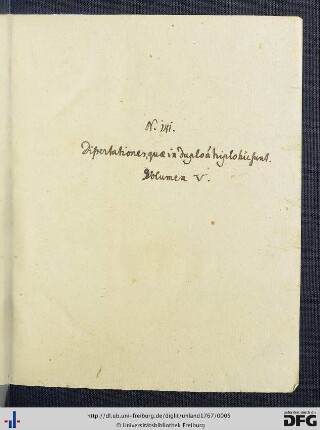 Handschriftliches Titelblatt des gesamten Bandes.