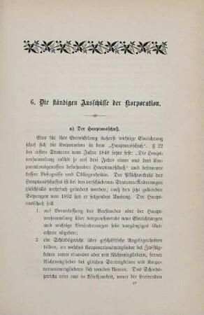 6. Die ständigen Ausschüsse der Korporation