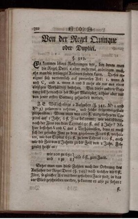 Von der Regel Quinque oder Duplici.