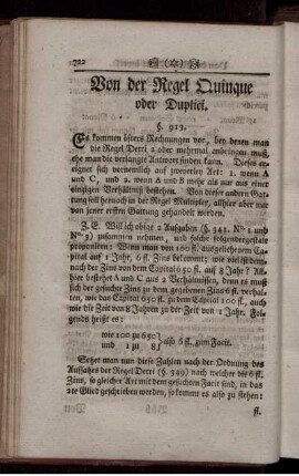 Von der Regel Quinque oder Duplici.
