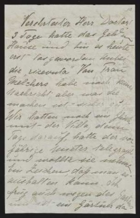 Brief von Pima Andreae an Gerhart Hauptmann
