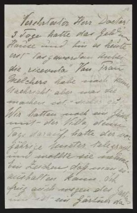 Brief von Pima Andreae an Gerhart Hauptmann