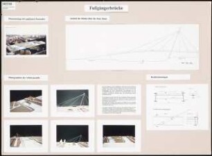 Fußgängerbrücke über die Neue Fahrt, Potsdam Schinkelwettbewerb 1993: Fußgängerbrücke: Ansicht, Modellfotos, Fotomontage des geplanten Zustandes, Details und Text