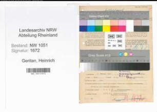 Entnazifizierung Heinrich Geritan , geb. 28.02.1898 (Verwaltungsangestellter)