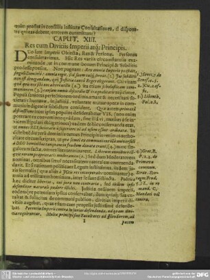 Caput XIII. Res cum Divitiis Imperii atq[ue] Principis