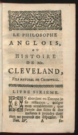 Livre Sixieme