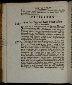 I. Von dem Ursprung derer jetzigen Lehen-Güter überhaupt. - III. Von dem Ursprung derer mittelbaren Lehen in Teutschland.