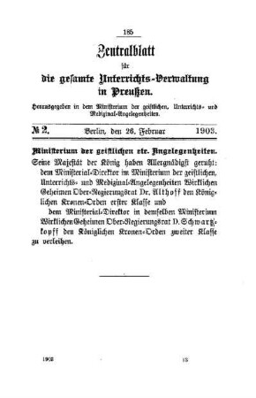 Ministerium der geistlichen etc. Angelegenheiten