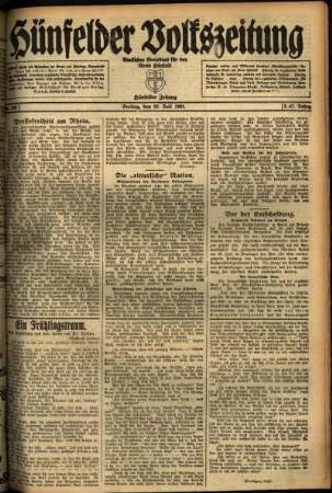 Ausgabe vom Freitag, den 22. Juli 1921.