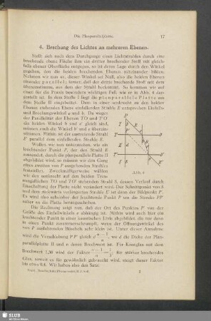 4. Brechung des Lichtes an mehreren Ebenen