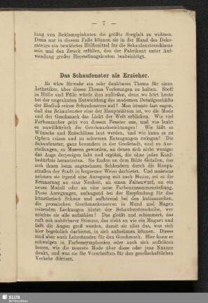 Das Schaufenster als Erzieher