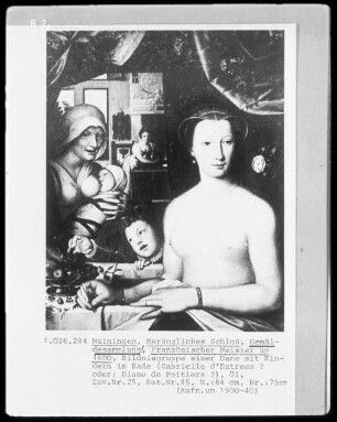 Bildnisgruppe einer Dame mit Kindern im Bade (Gabrielle d'Estrées? oder Diane de Poitiers?)
