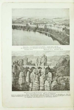 Das Elbsandsteingebirge. Blick auf die Basteibrücke