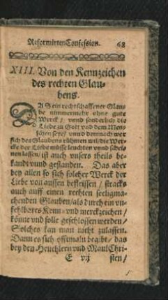 XIII. Von den Kennzeichen des rechten Glaubens.