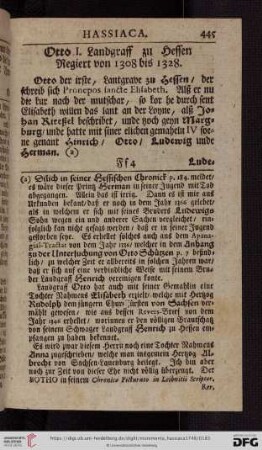 Otto I. Landgraff zu Hessen, Regiert von 1308 bis 1328