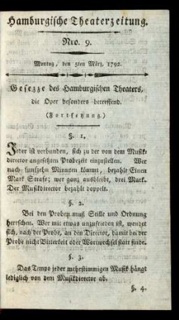 Nro. 9. Montag, den 5ten März, 1792