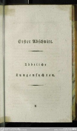 Erster Abschnitt. Tödtliche Lungensuchten