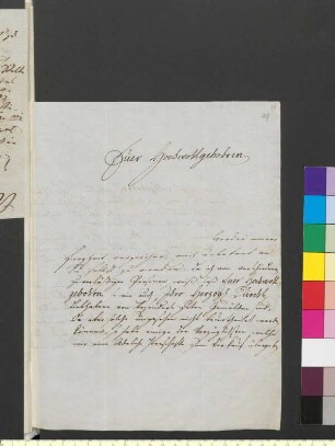 Brief von Küffner, Abraham Wolfgang an Goethe, Johann Wolfgang von