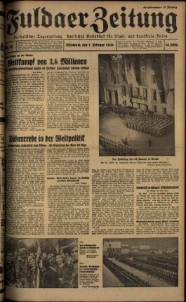 Ausgabe vom Mittwoch, den 01. Februar 1939.
