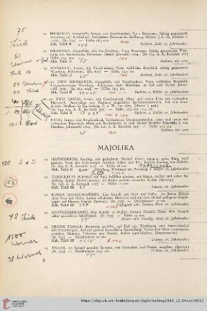 Majolika (Nr. 19-27)