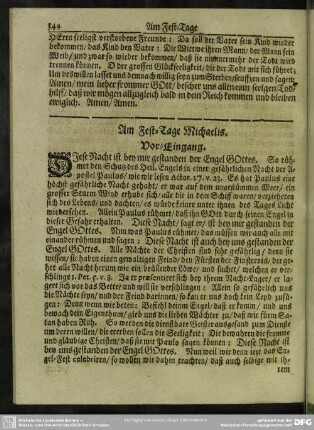 Am Fest-Tage Michaelis