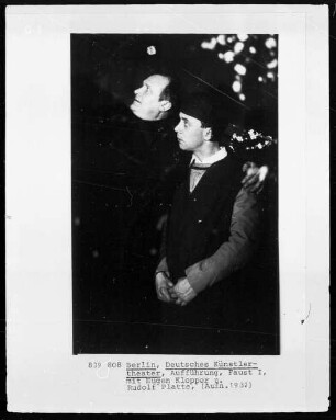 Berlin, Deutsches Künstler-Theater, Aufführung, Faust I, mit Eugen Klopper und Rudolf Platte