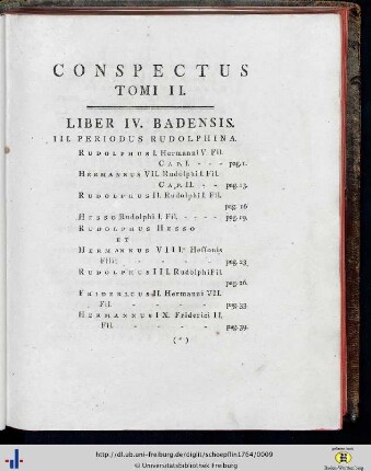 Conspectus Tomi II.