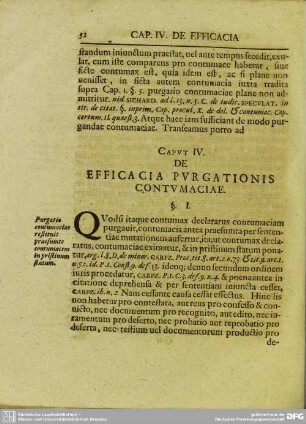 Caput IV. De Efficacia Purgationis Contumaciae