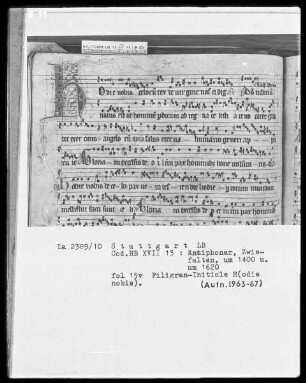 Antiphonarium — Initiale H (odie nobis), Folio 15 verso