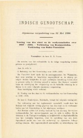 Algemeene vergadering van 31 Mei 1890